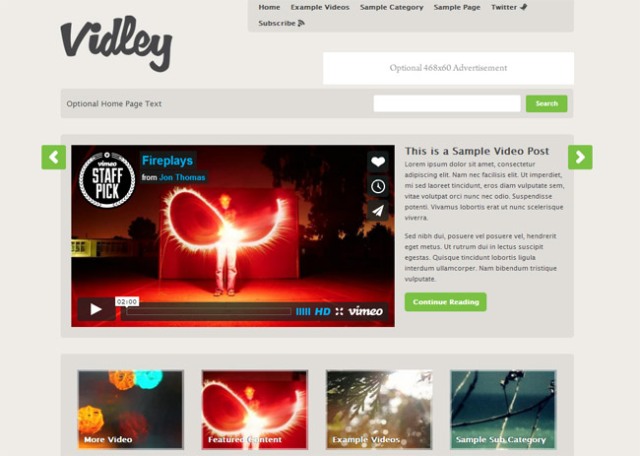 video WordPress theme with premium customization features