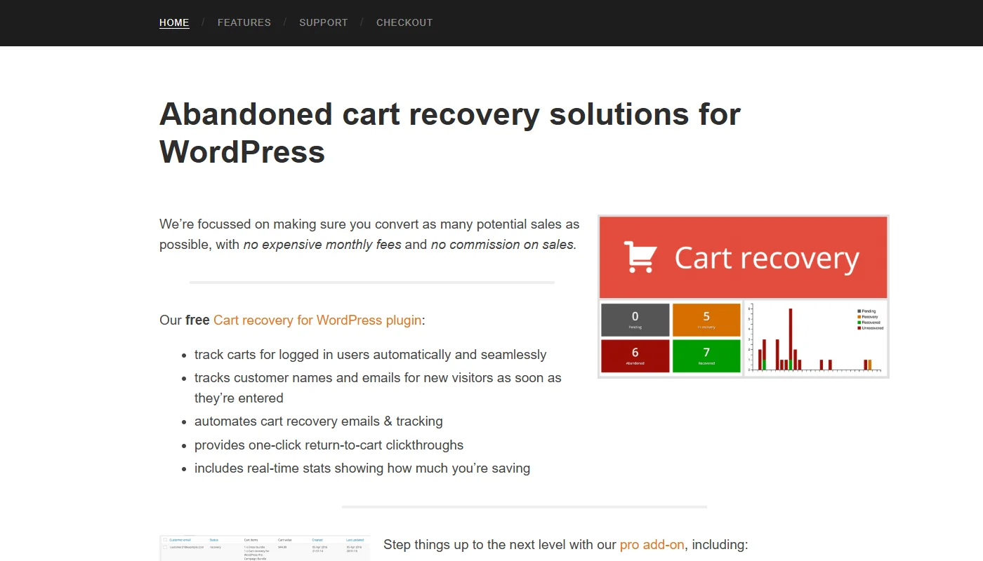 Cart Recovery for WordPress