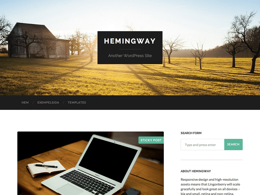 Hemingway Free WordPress Blog Theme