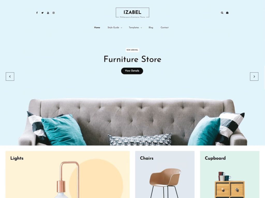Izabel Free WordPRess Ecommerce Theme