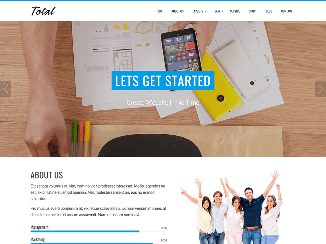 Total Free WordPress Theme Business