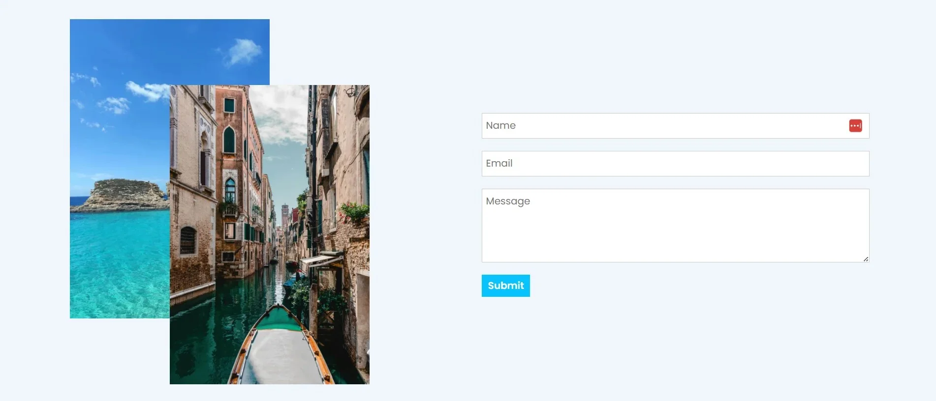 Travel Agency Contact us page