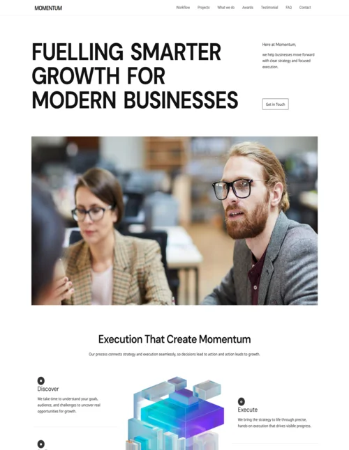 One page biz website template featured image