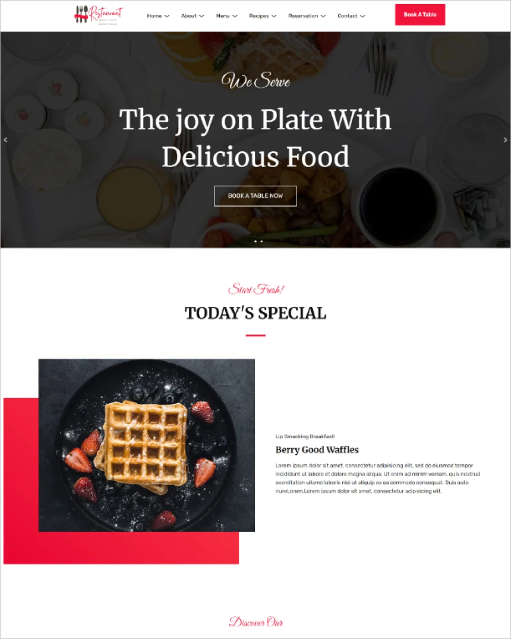 Restaurant WordPress Template