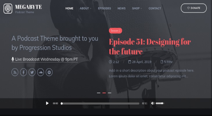 Megabyte Podcast WordPress Theme