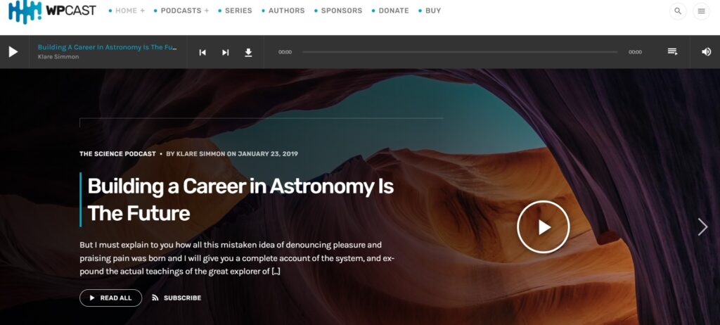 WpCast Podcast WordPress theme