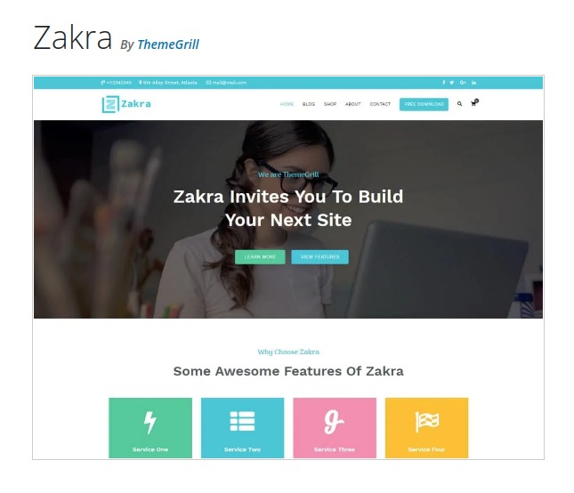 Zakra WordPress theme