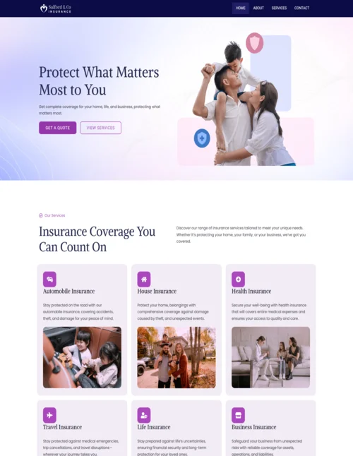 Insurance WordPress website template