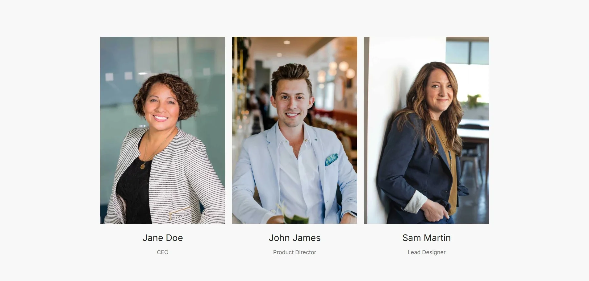Corporate Our team page