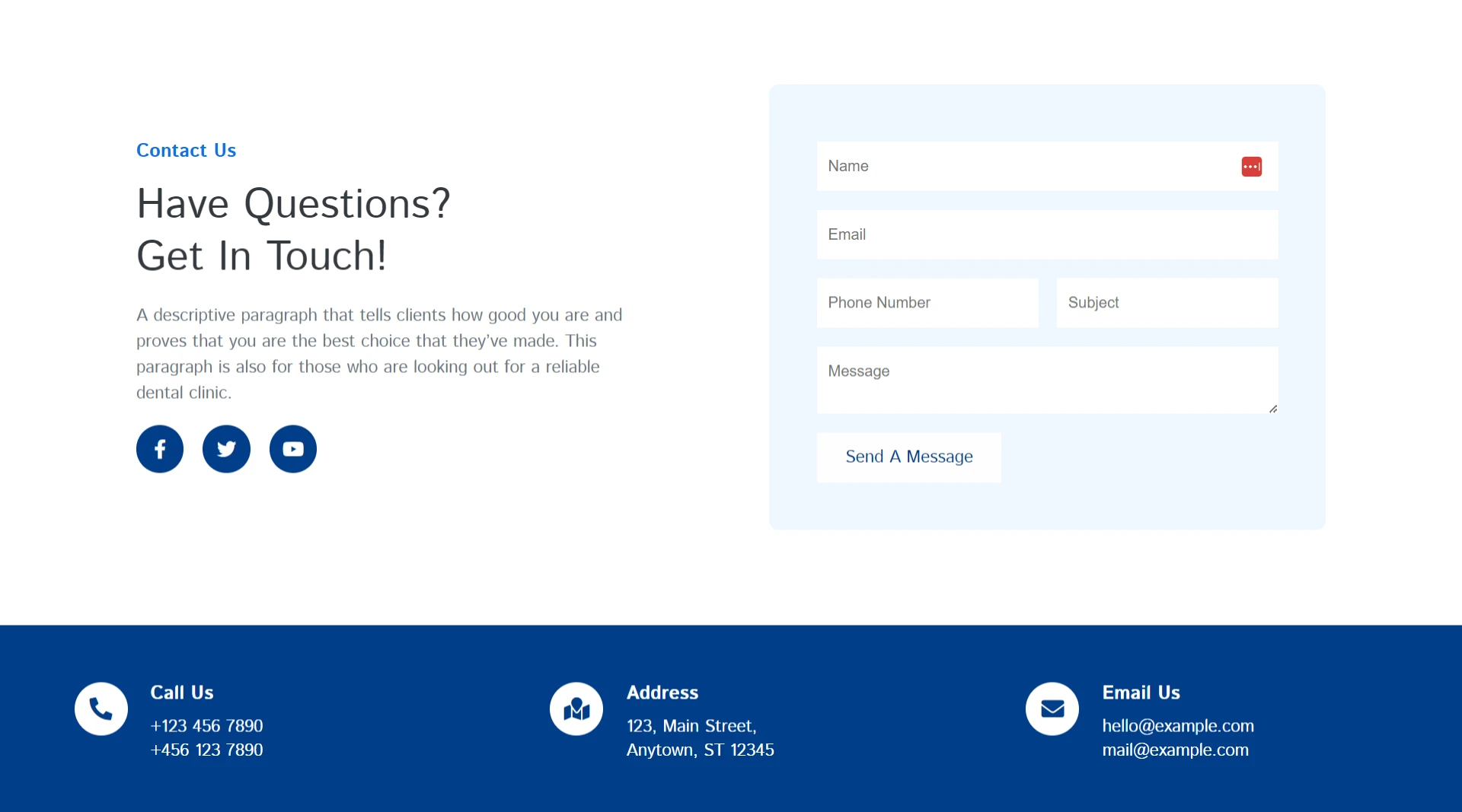 dental clinic website template