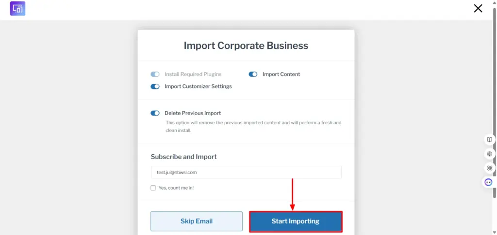 start importing
