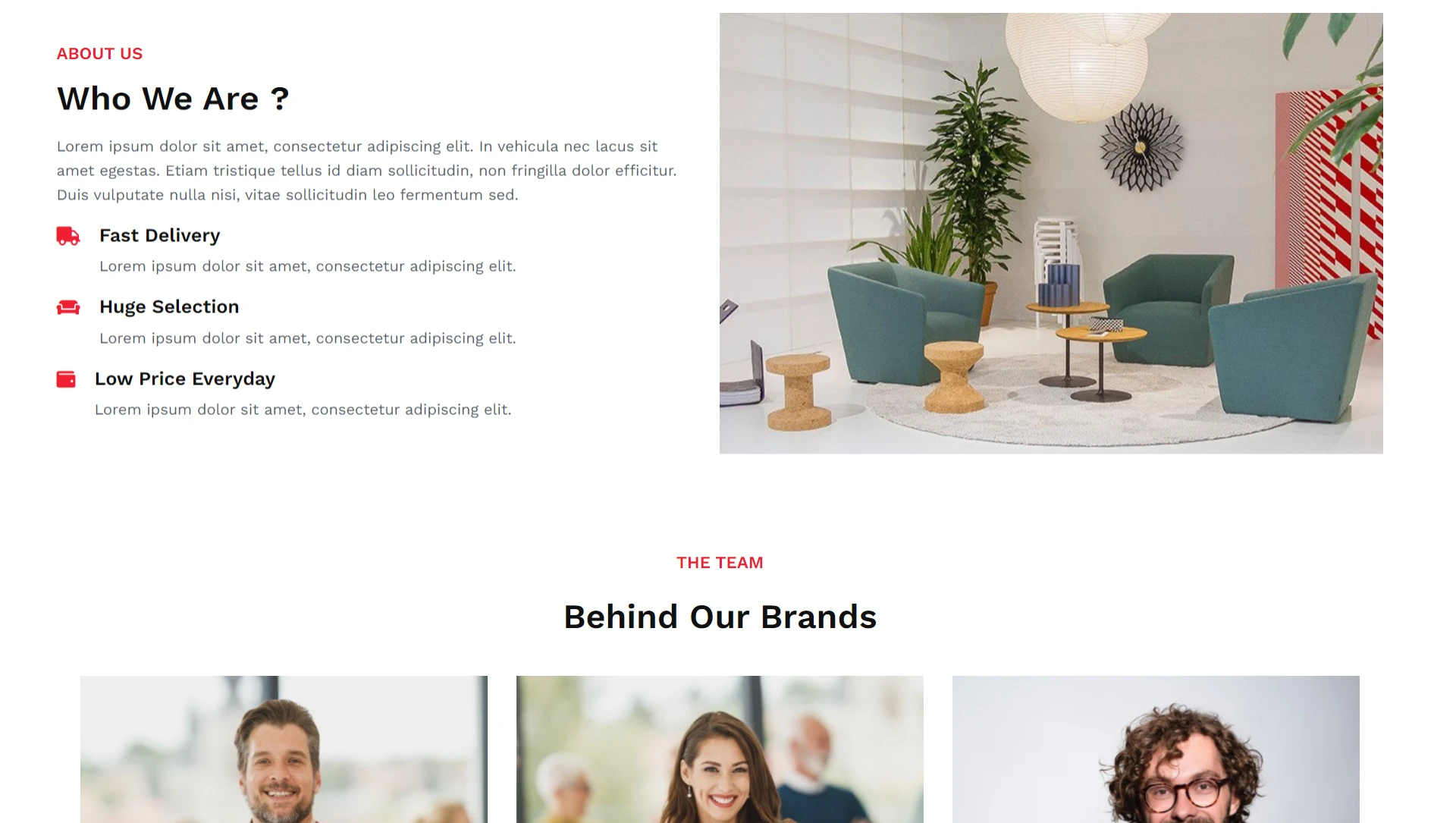 furniture shop website template
