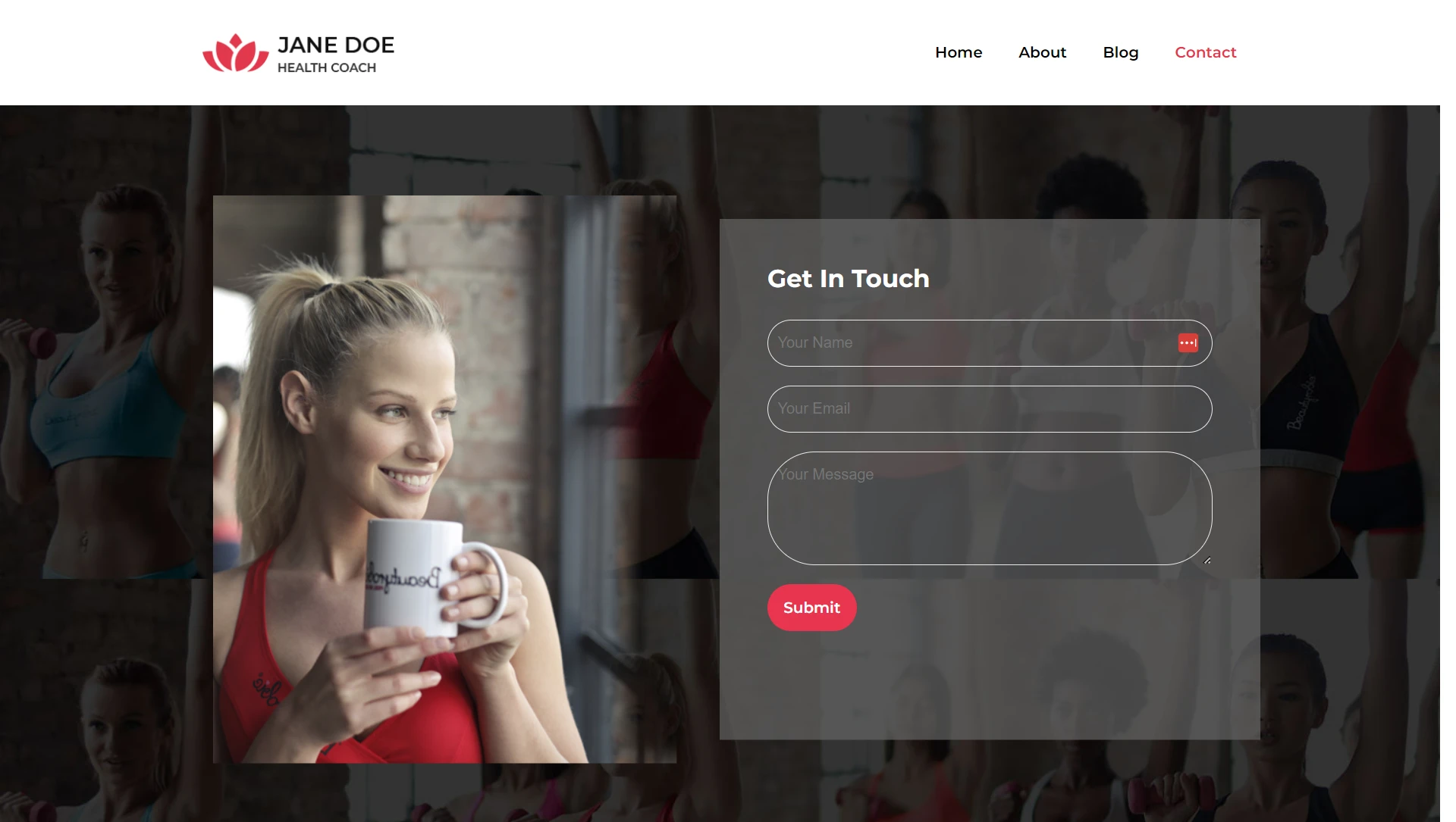 health coach website template