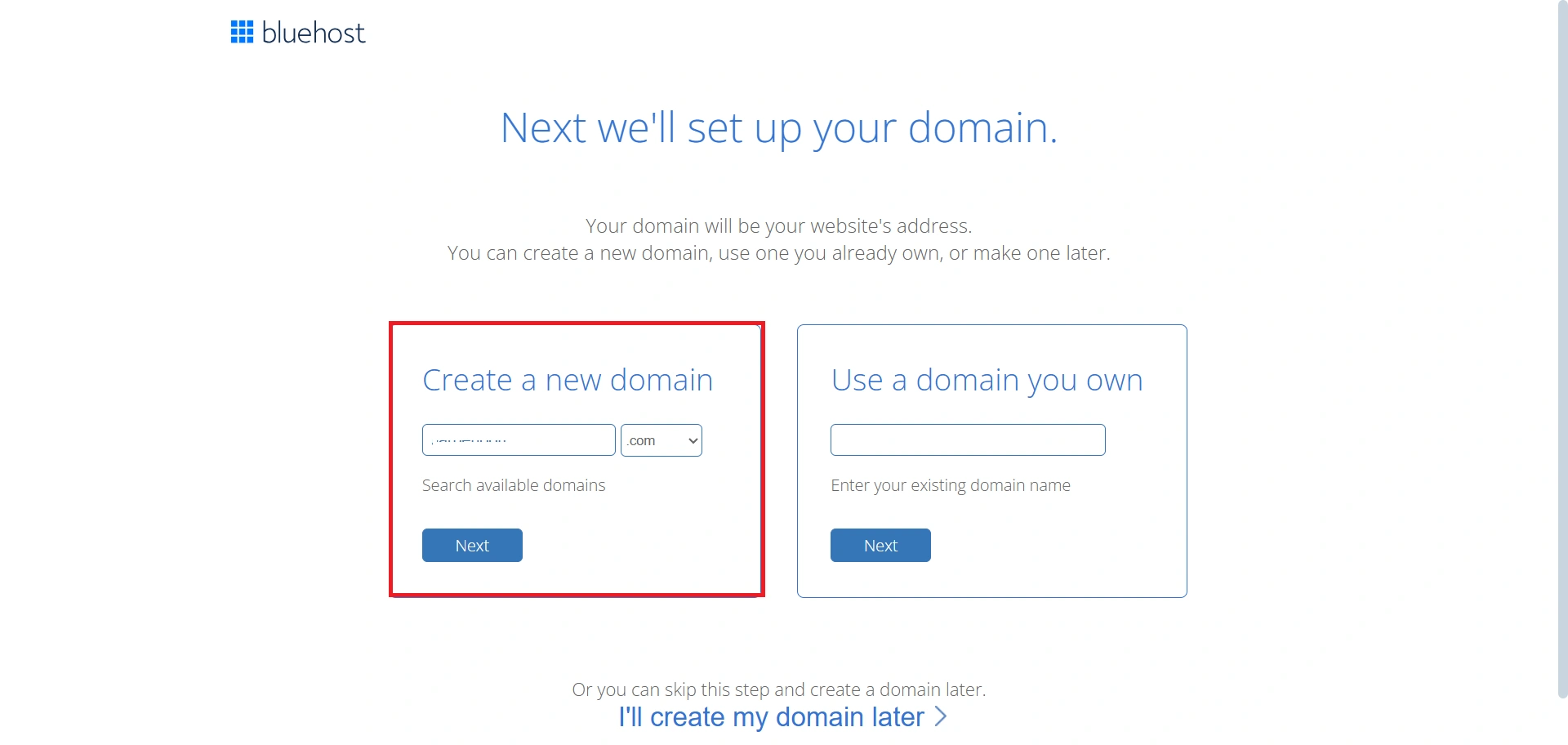 create domain name
