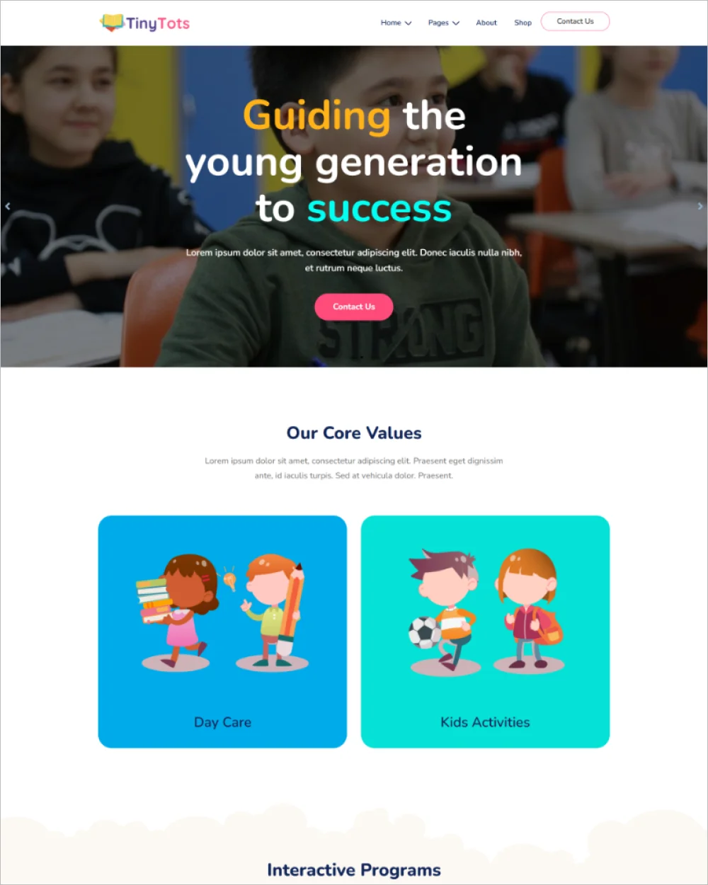 Kindergarten WordPress Website Template