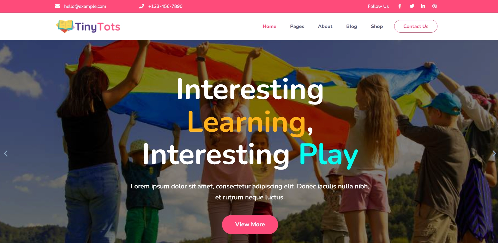 Tiny Tots – Kindergarten Template