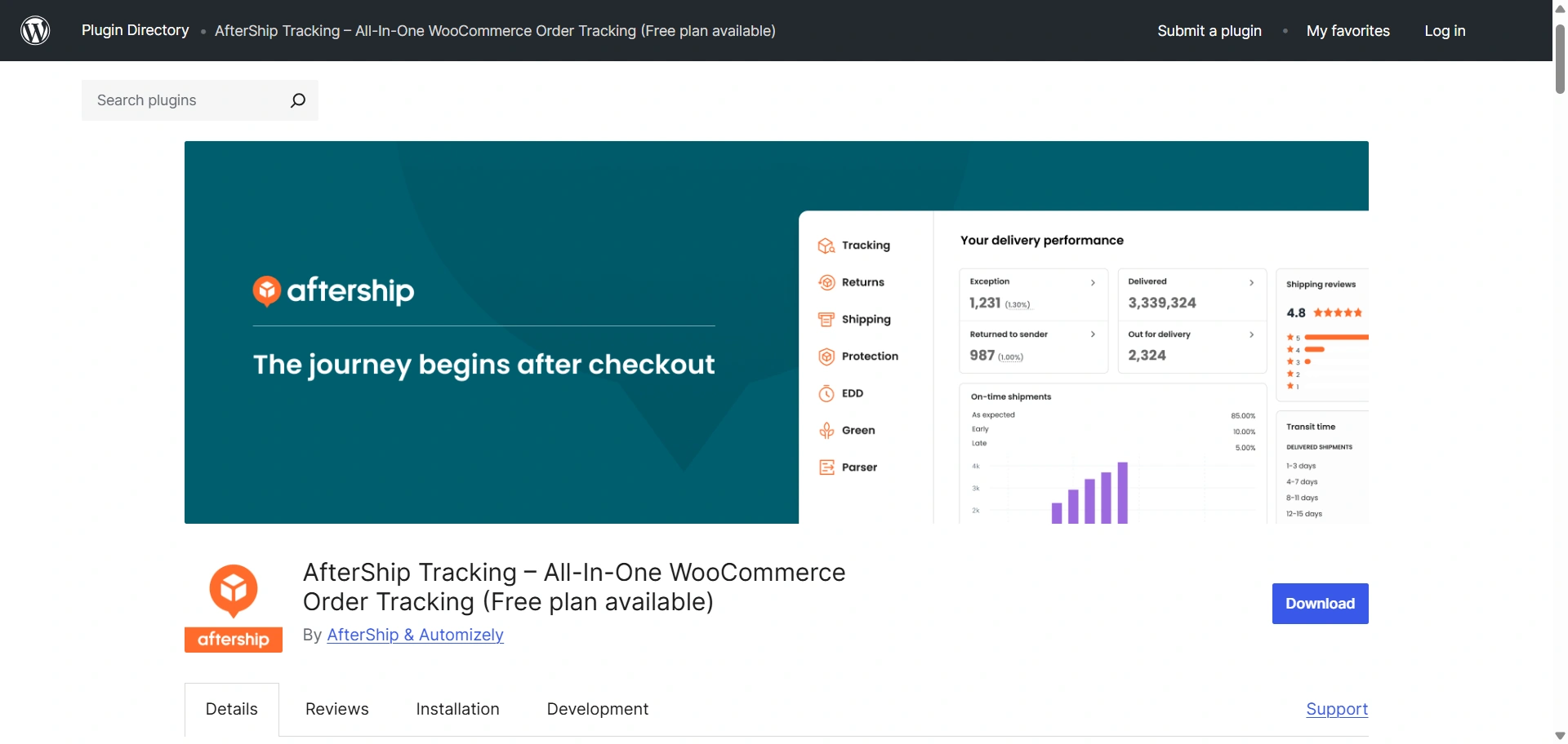 AfterShip- WooCommerce order tracking plugin