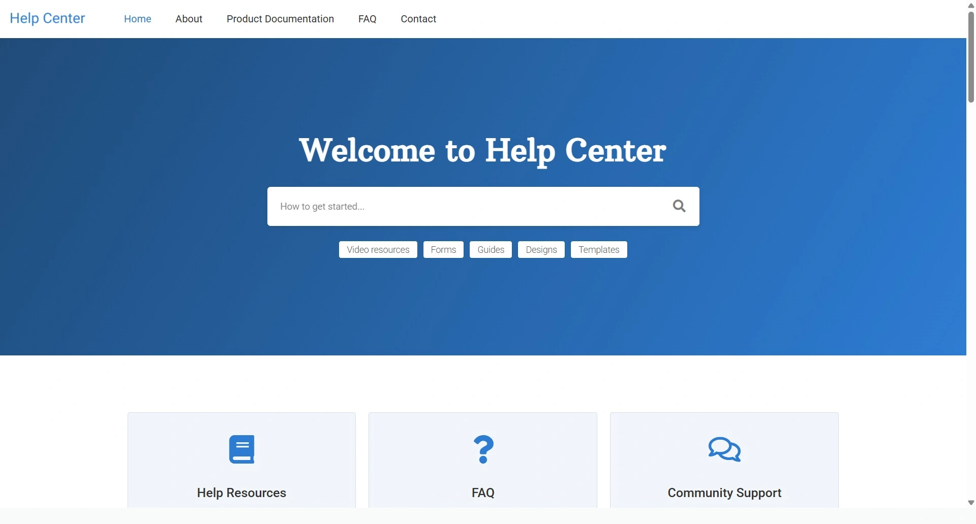 Help center Documentation WordPress themes