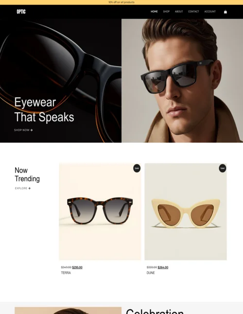 Optical-Store template featured image