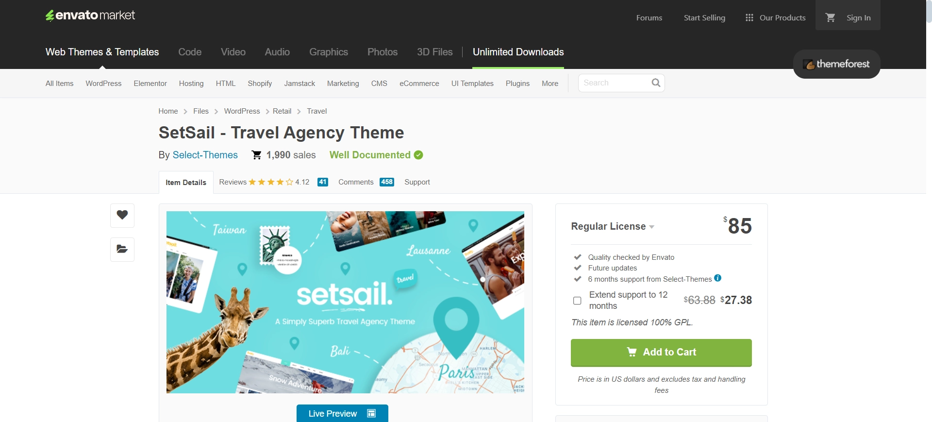 SetSail WordPress Theme