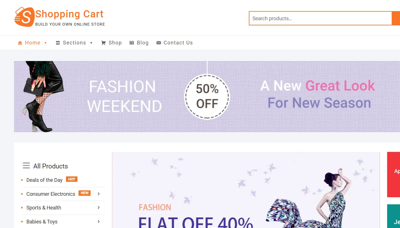Shopping cart theme