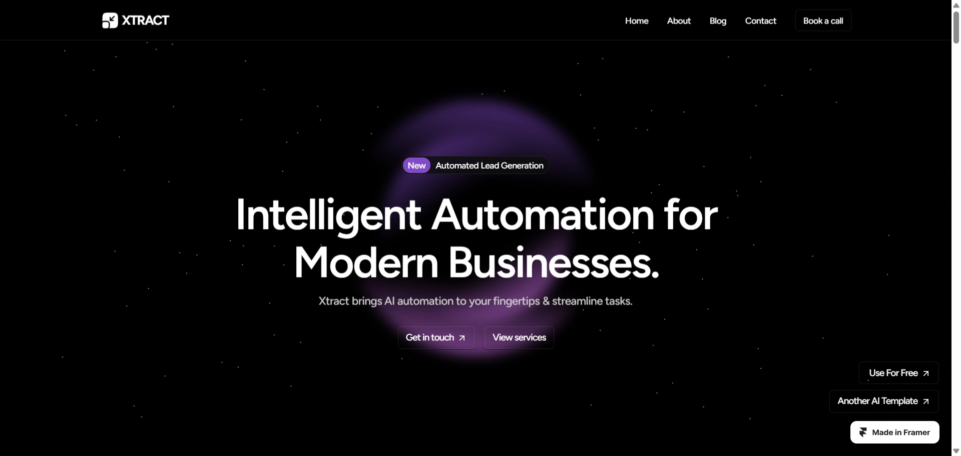 Xtract-AI-automation-agency-framer-template