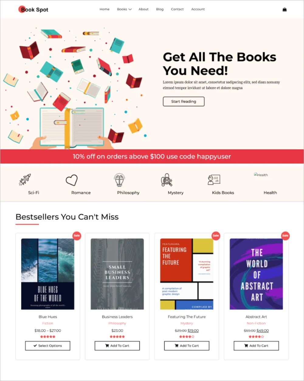 Bookstore WordPress Website Template