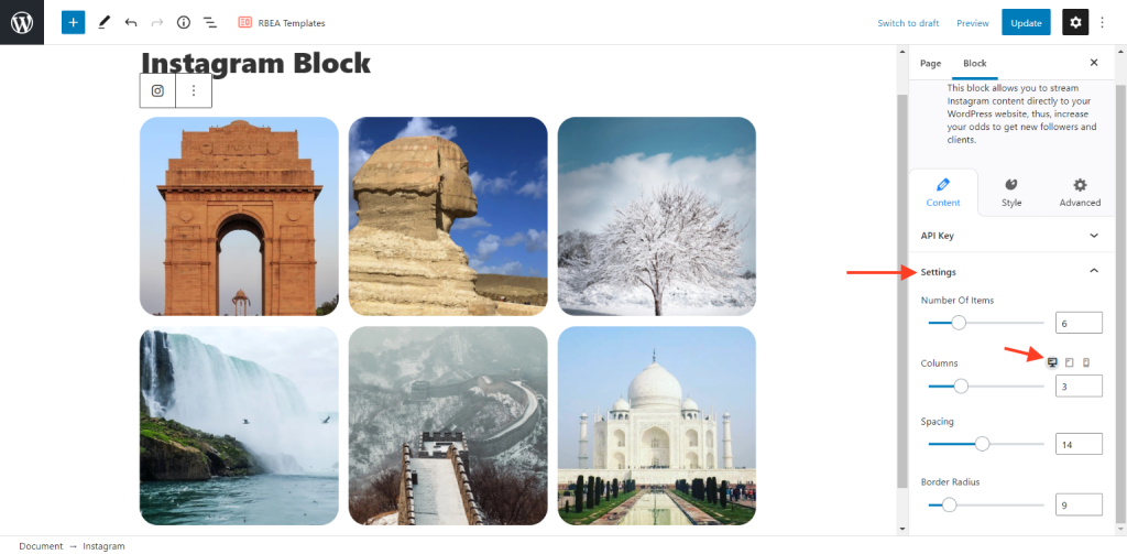 instagram block 