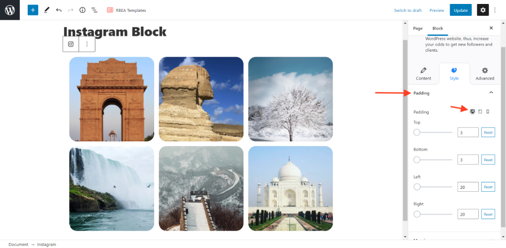 instagram block 