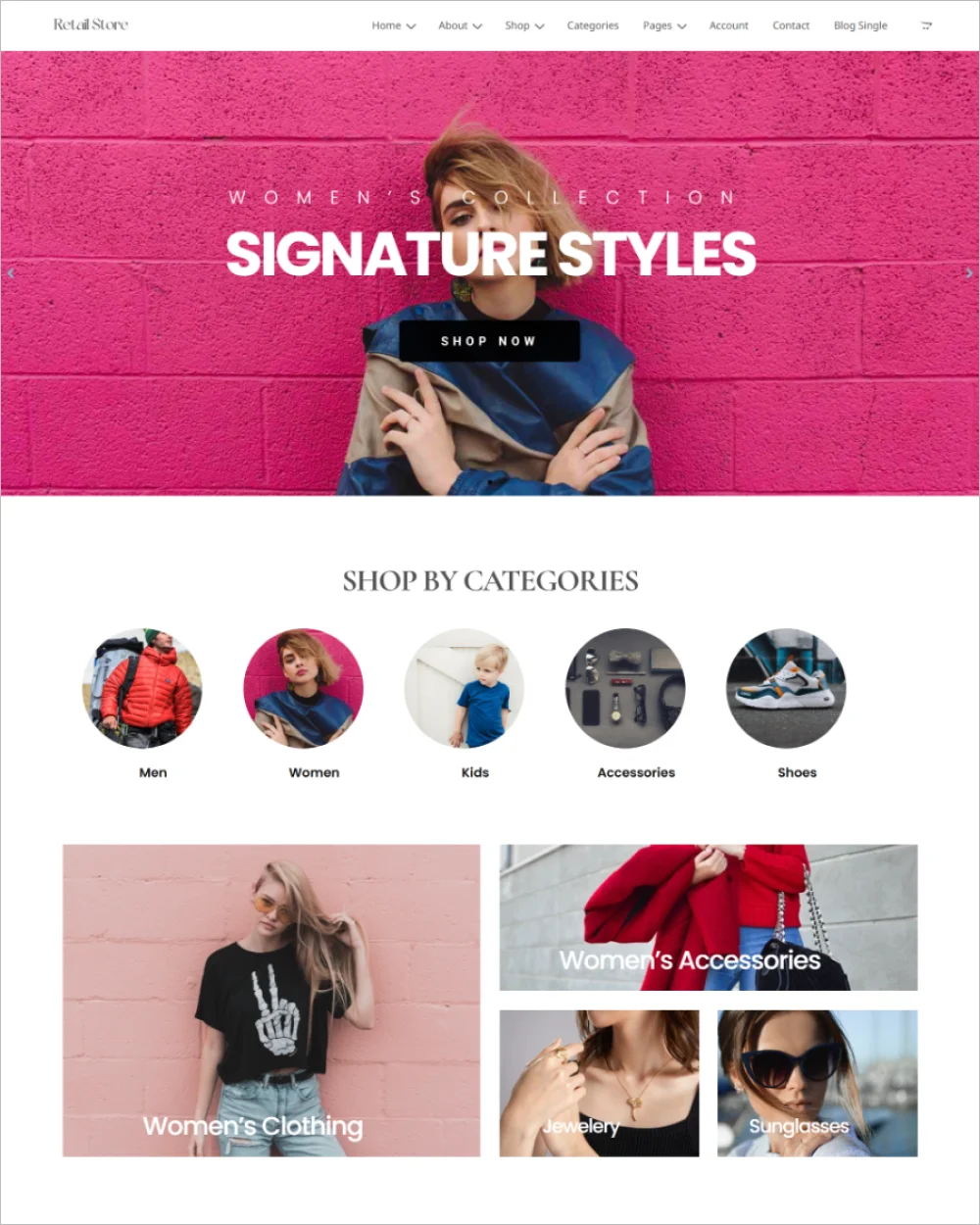 Retail Store WordPress Website Template