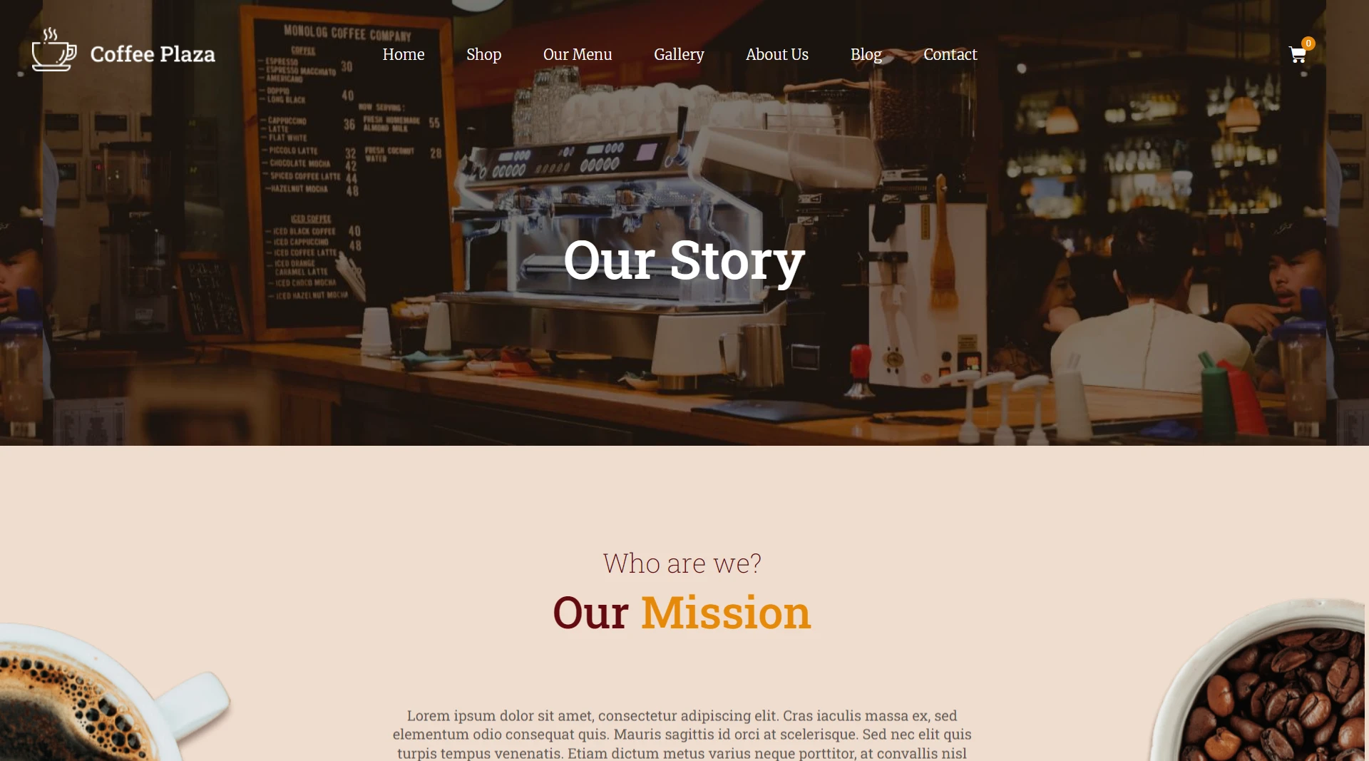 wordpress themes for coffee shops