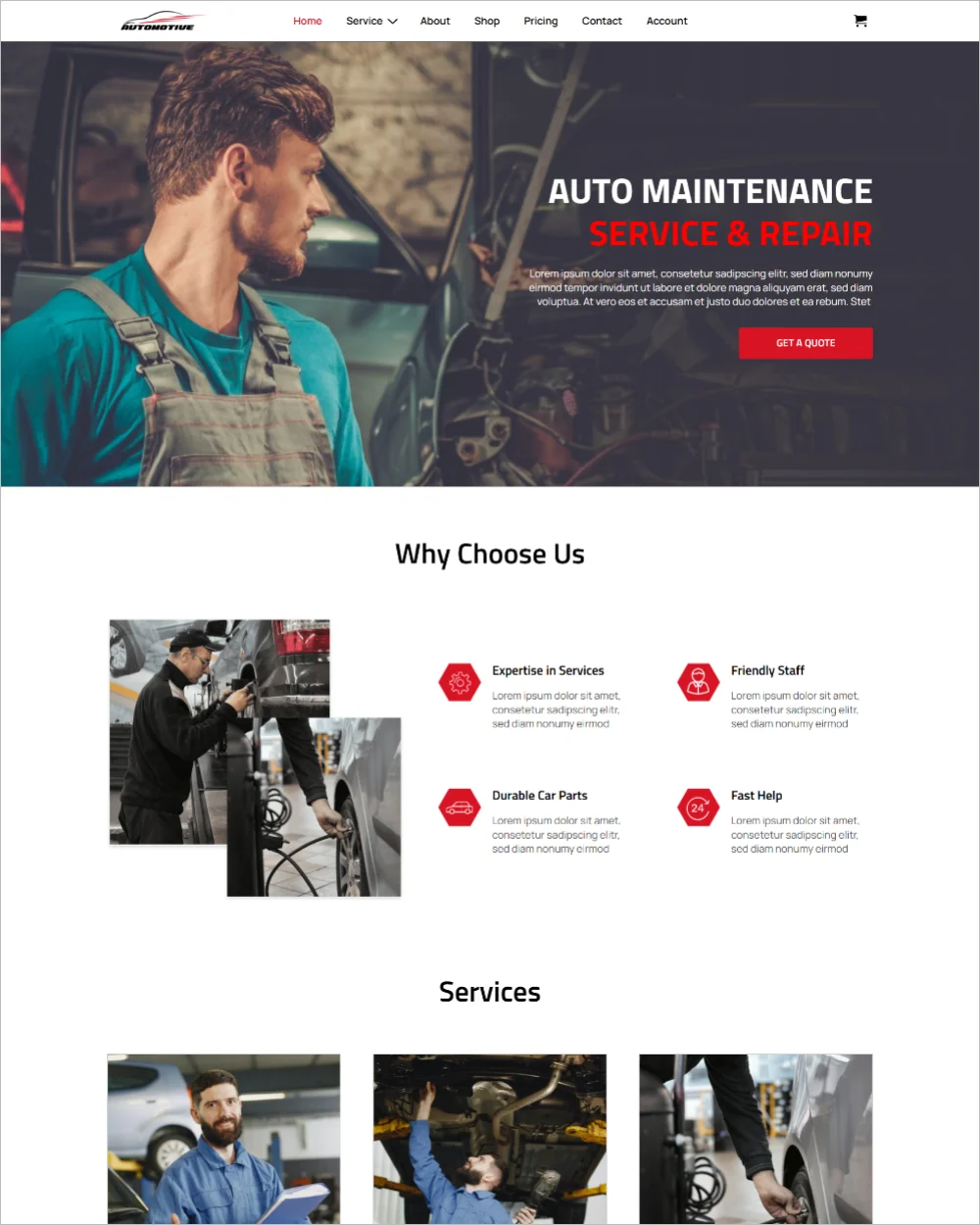 Automotive WordPress Website Template