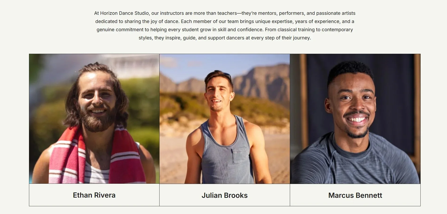 Dance-Studio Instructors page