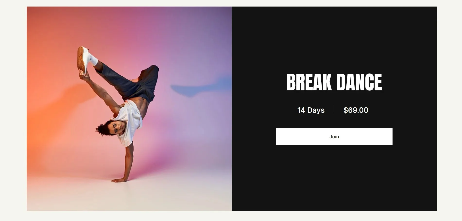 Dance-Studio Single style page