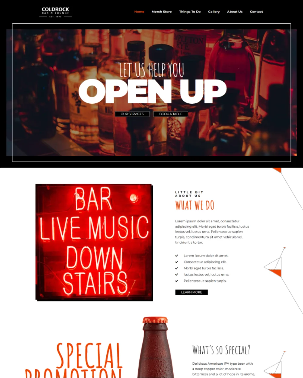 Pub & Bar WordPress Website Template
