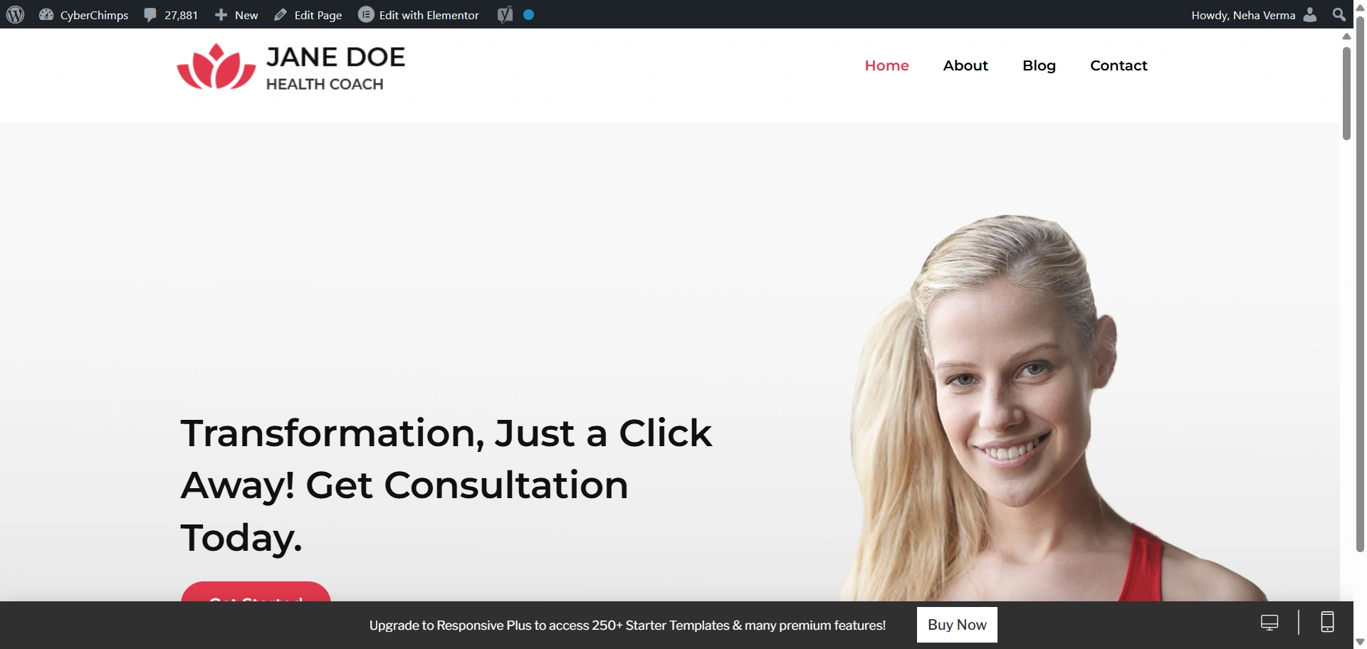 healthcoach fitness WordPress theme