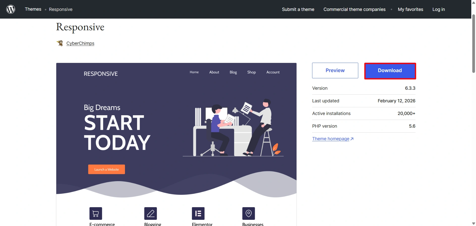 Download responisve theme