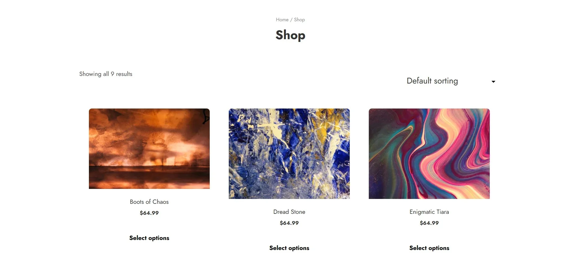 Painter Shop page