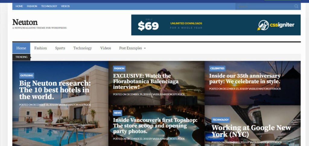 Neuton WordPress Newspaper Themes