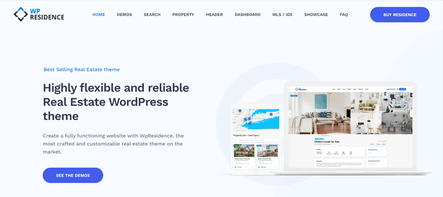 WP Residenece WordPress Theme -  best real estate wordpress themes