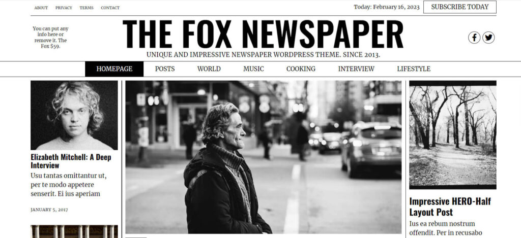 The Fox WordPress Newspaper Themes