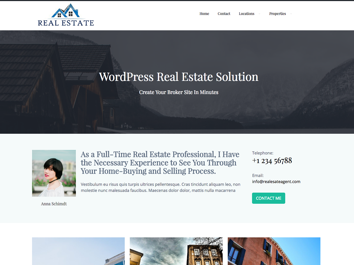 Real Estate Agent WordPress Theme - best wordpress real estate websites