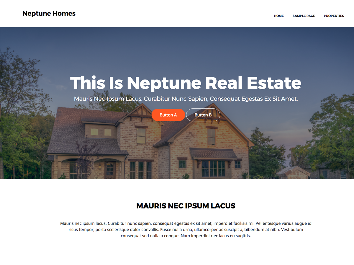 Neptune Real Estate WordPress Theme -  best real estate wordpress theme