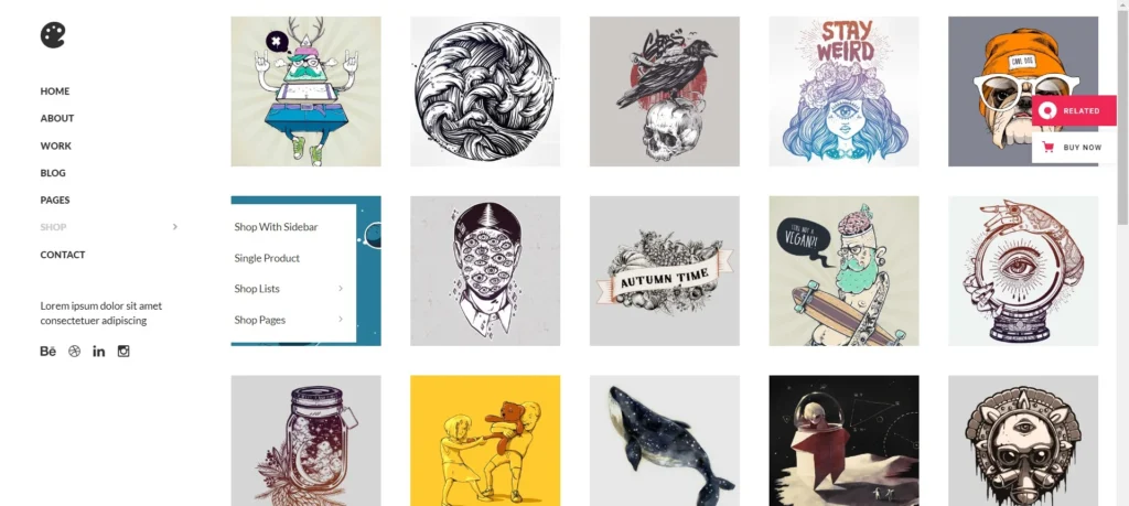 Illustrator WordPress Theme for Artists