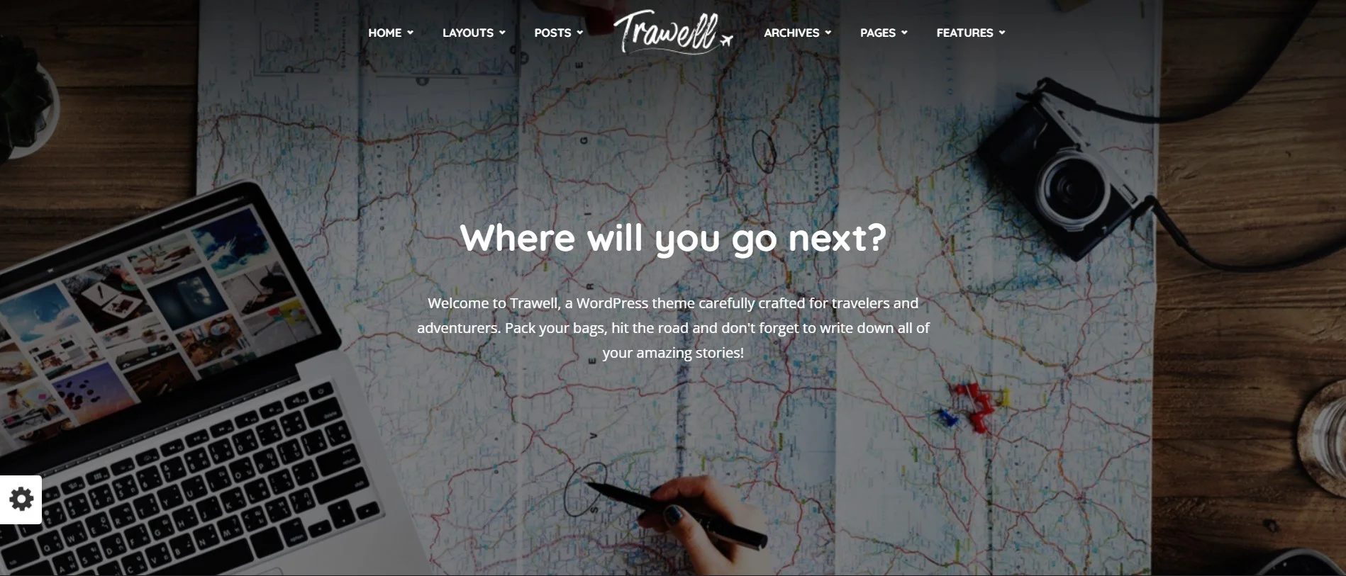 Trawell Travel Blog social media WordPress themes