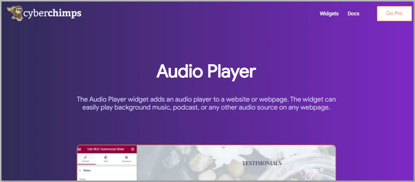 Audio Player Widget - Responsive Elementor Widgets & Addons - Cyberchimps