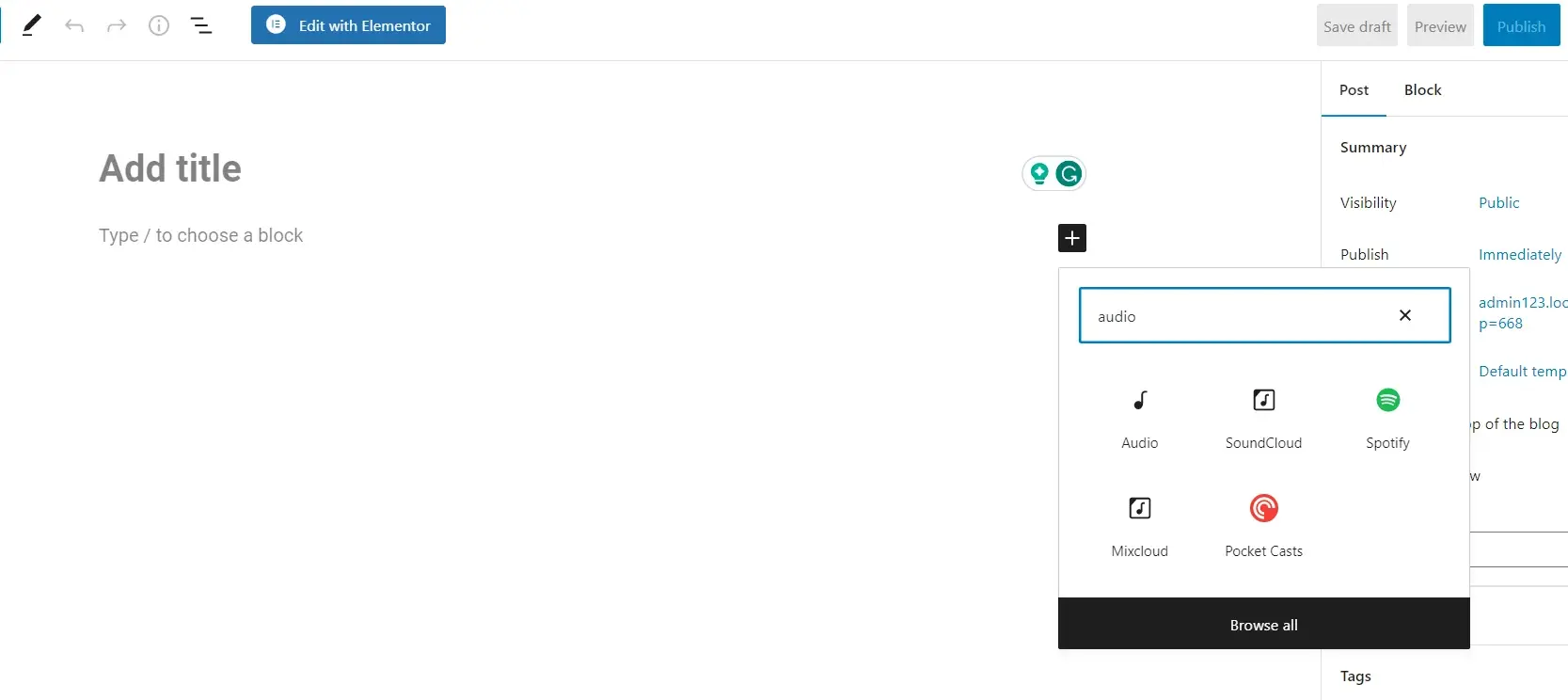 The Built in WordPress Audio Block