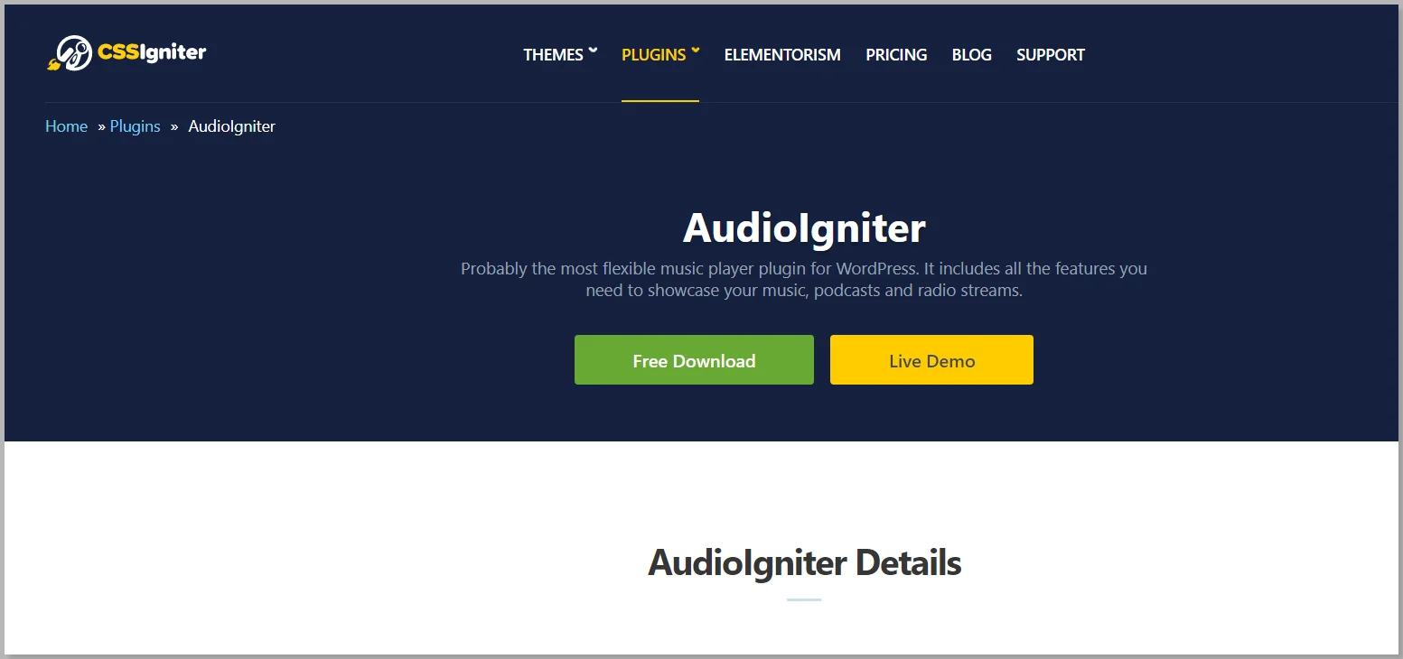 AudioIgniter WordPress Plugin • CSSIgniter