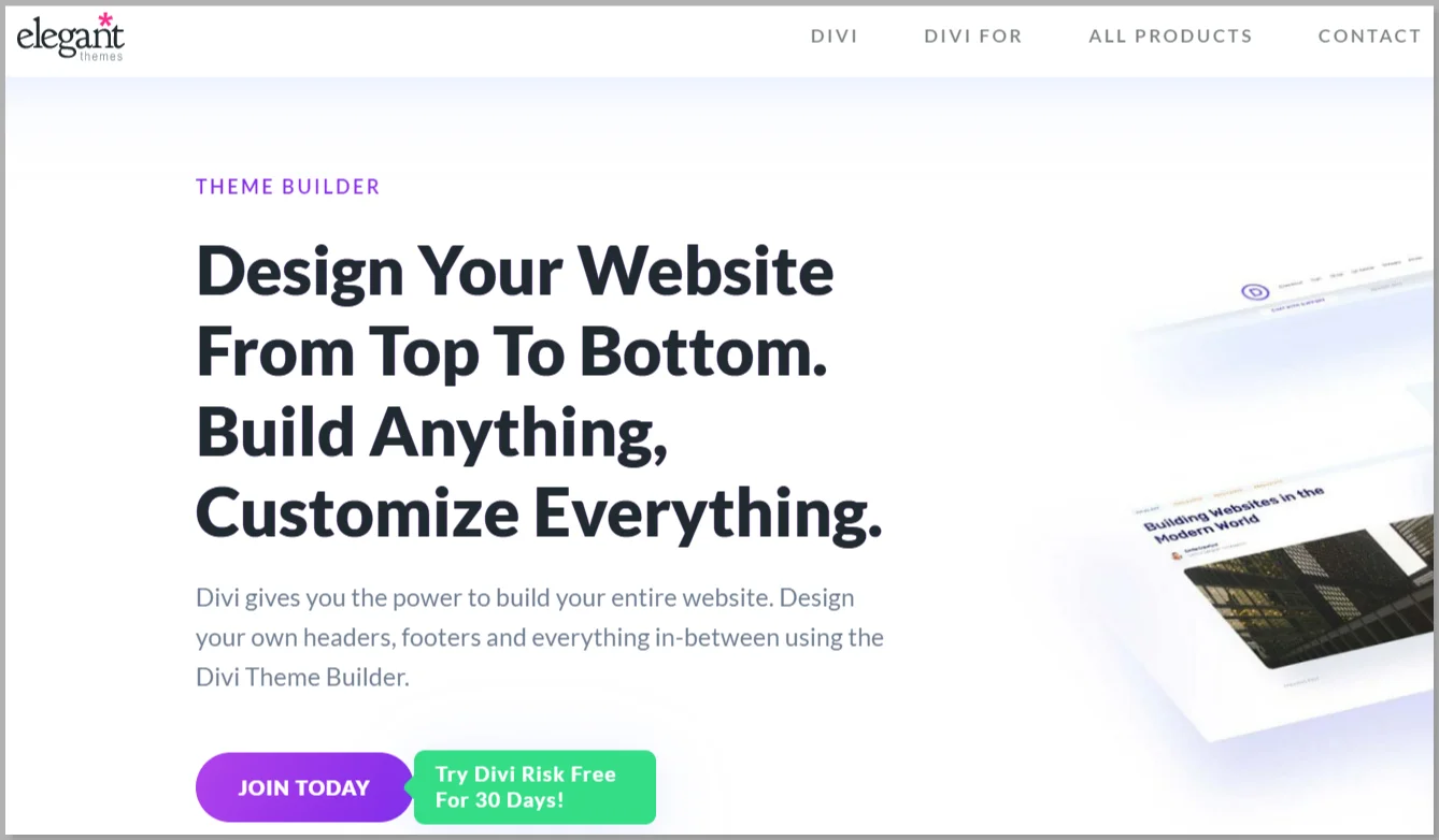 Divi theme builder