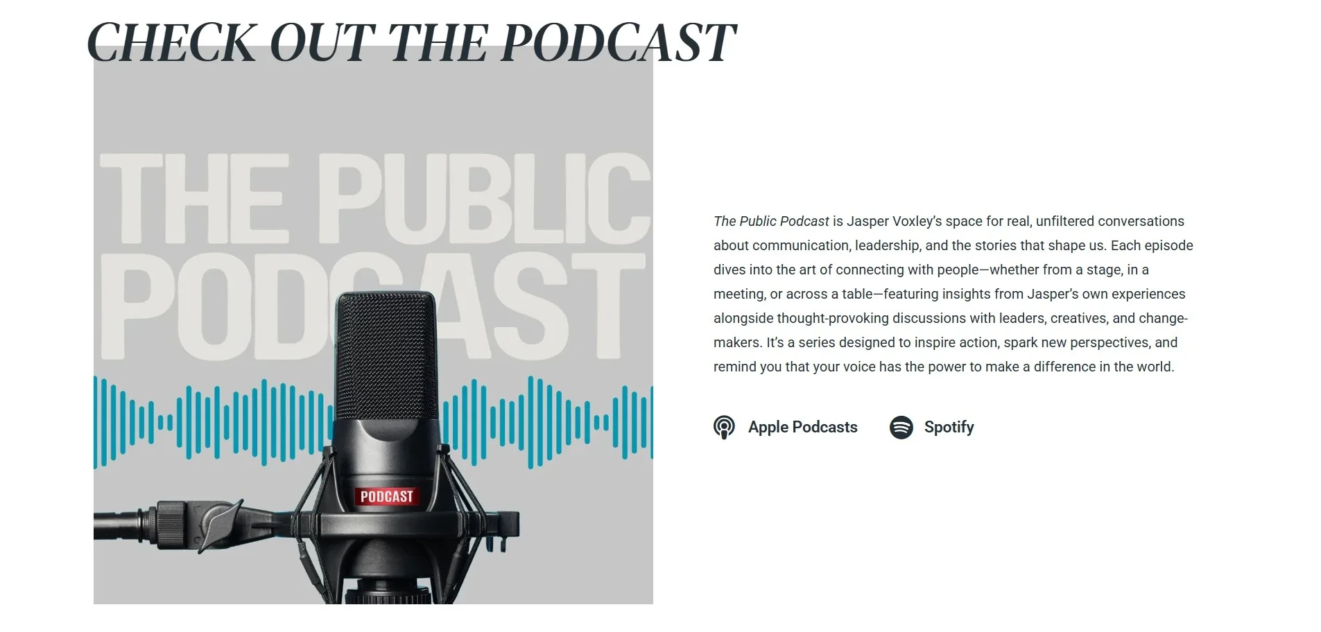 Publick speaker Podcast page
